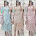 Summer Chiffon V-Neck Half Sleeves Side Slit Maxi Dress